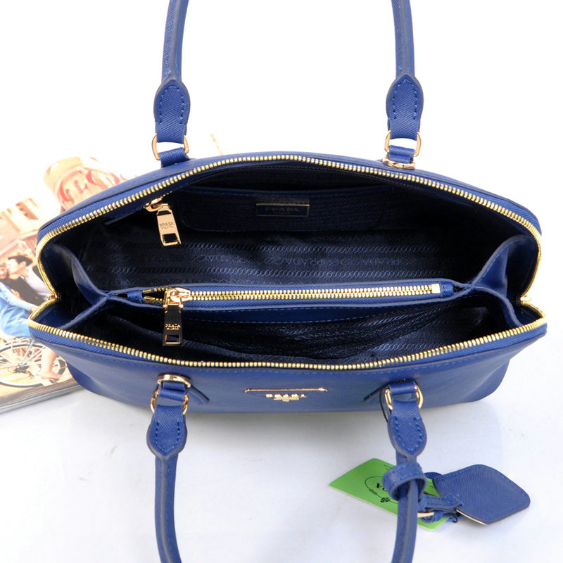 2014 Prada Saffiano Leather Two Handle Bag BL0816 royablue for sale